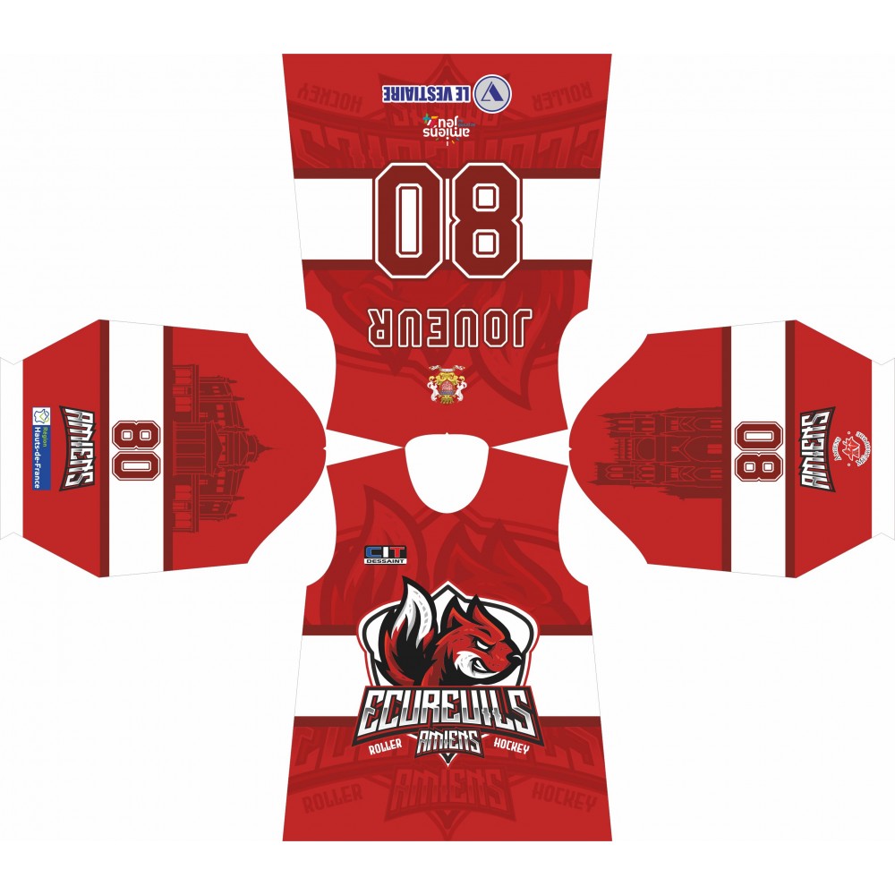 Maillot écureuils rouge Maillot écureuils rouge